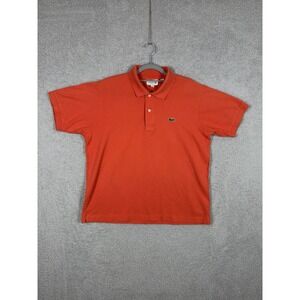Lacoste Polo Collared Shirt Short Sleeve Logo  Classic Fit Coral FR 6‎ / US XL